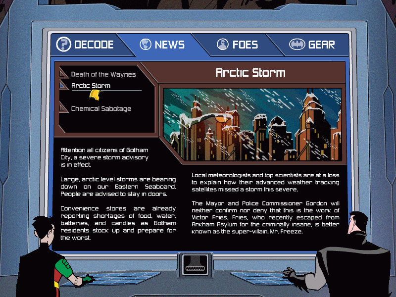 Batman: Toxic Chill (Windows) screenshot: Checking the news.