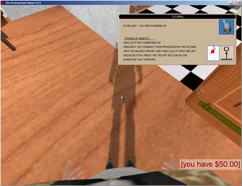 The Restaurant Game (Windows) screenshot: How about that! I'm fully rendered! But what's the light source?