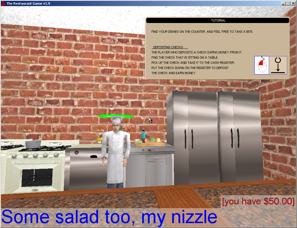 The Restaurant Game (Windows) screenshot: Determining how fluent in dialects the chef is
