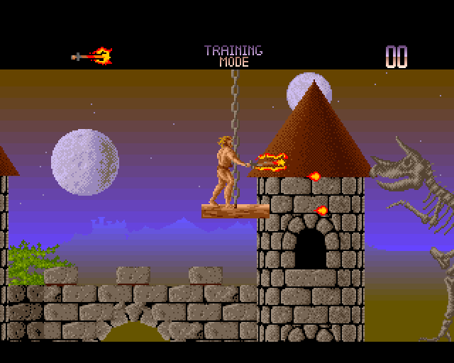 Unreal (Amiga) screenshot: In the castle you will encounter many bosses.