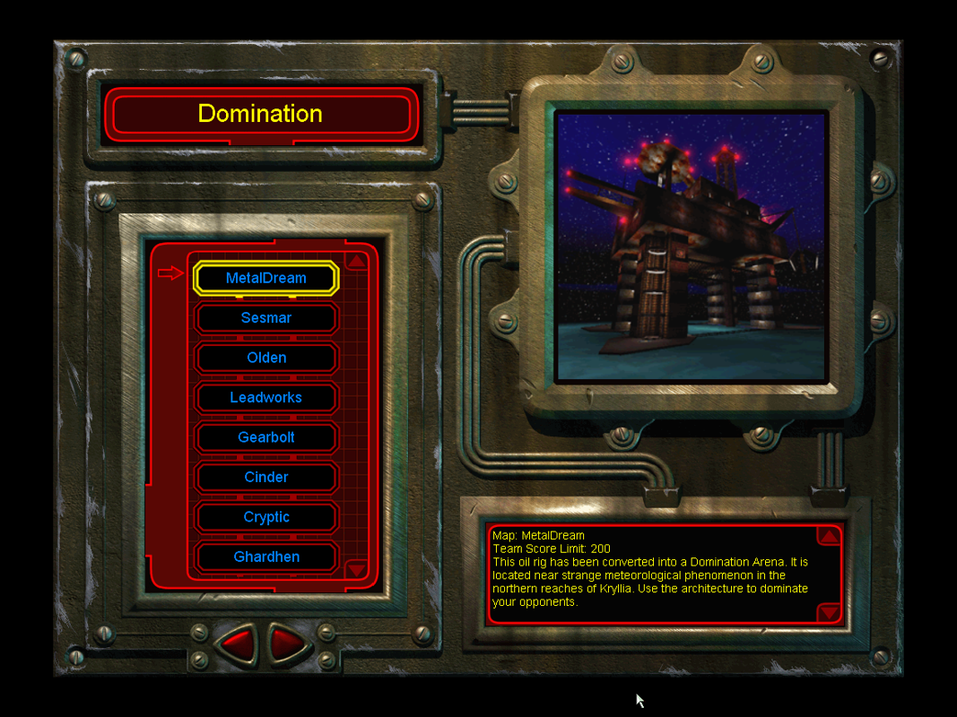 Unreal Tournament (Windows) screenshot: Game menu
