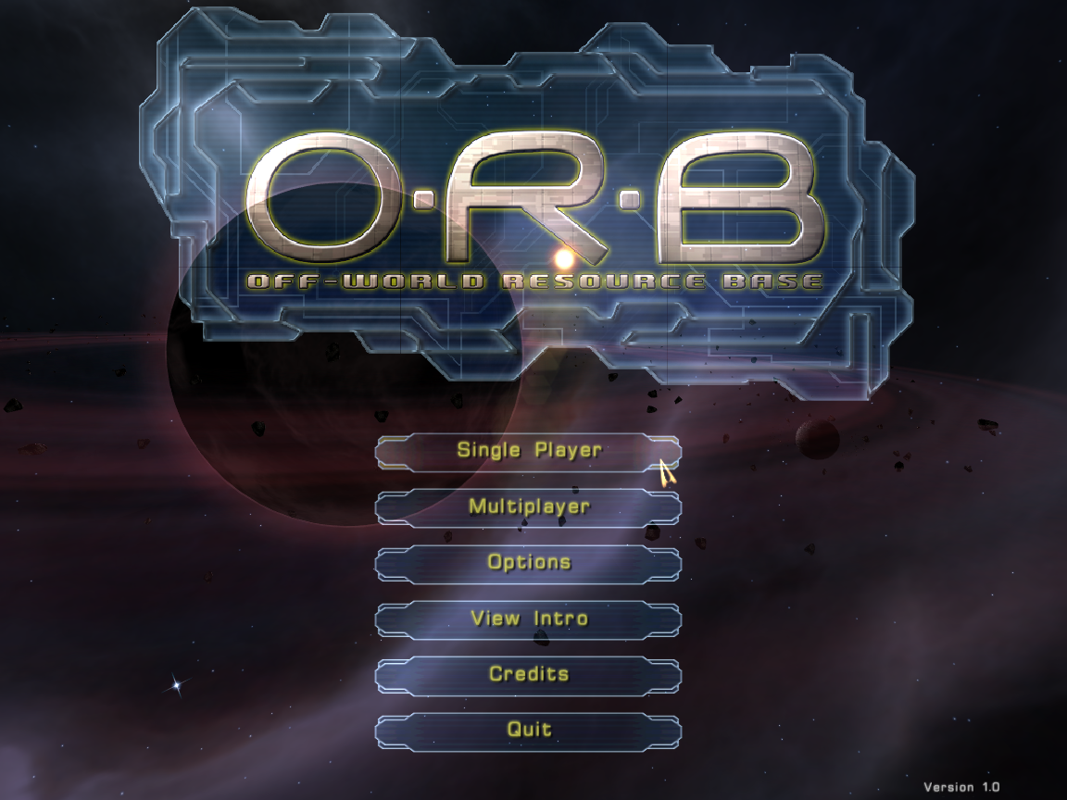 O.R.B.: Off-World Resource Base (Windows) screenshot: Title Screen.