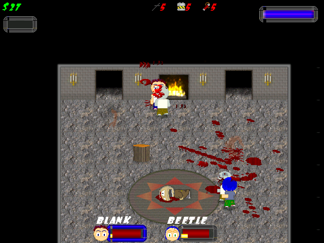 Blood Zero (Windows) screenshot: At the drug dealer's house, strange zombies attack our heroes.
