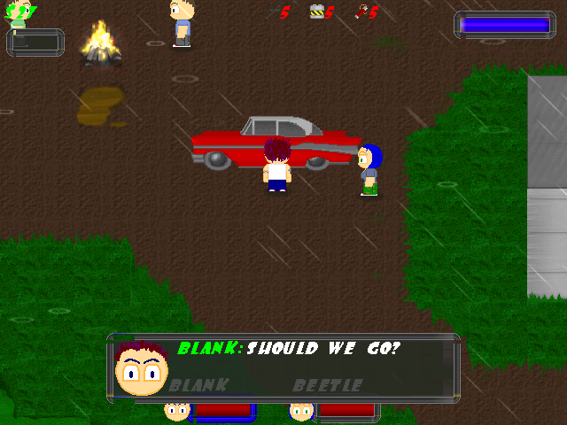 Blood Zero (Windows) screenshot: Blank and Beetle are off the town to make a drug deal.
