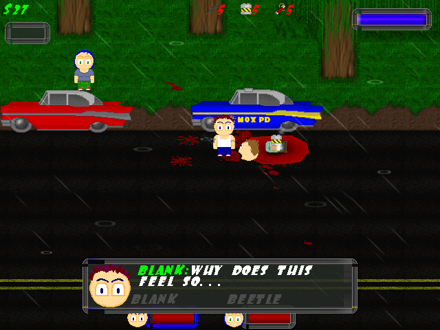 Blood Zero (Windows) screenshot: Oh my, what have you done, Blank!?