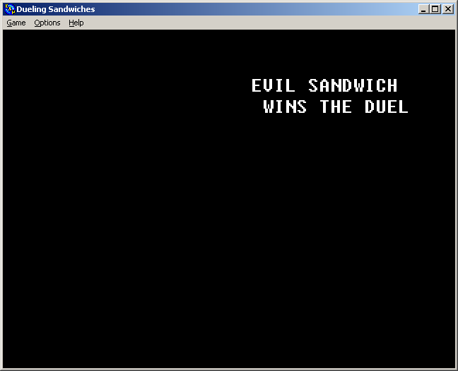 100-in-one Klik & Play Pirate Kart (Windows) screenshot: Dueling Sandwiches: failure!