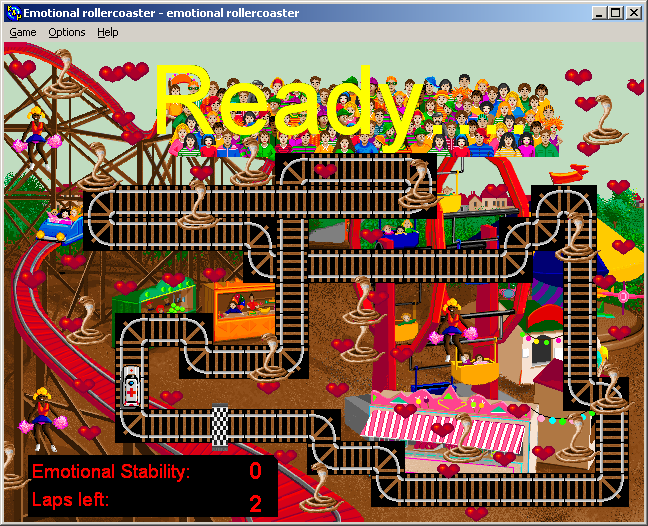 100-in-one Klik & Play Pirate Kart (Windows) screenshot: Emotional Rollercoaster: starting a wild ride