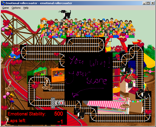 100-in-one Klik & Play Pirate Kart (Windows) screenshot: Emotional Rollercoaster: at the end of your ride