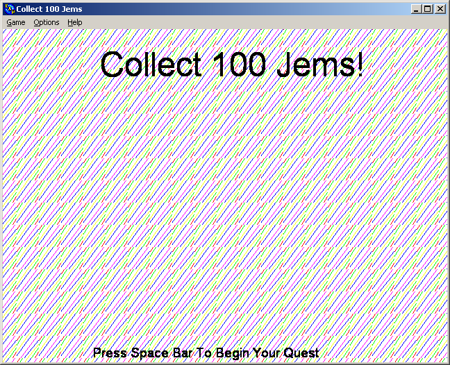 100-in-one Klik & Play Pirate Kart (Windows) screenshot: Collect 100 Jems title screen