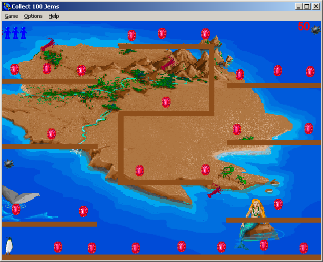 100-in-one Klik & Play Pirate Kart (Windows) screenshot: Collect 100 Jems: level 3