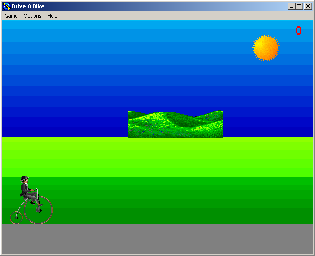 100-in-one Klik & Play Pirate Kart (Windows) screenshot: Drive A Bike: as billed, driving a bike