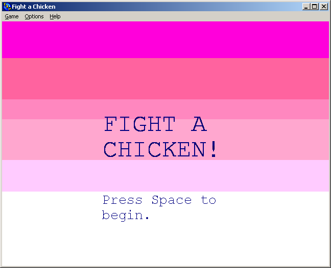 100-in-one Klik & Play Pirate Kart (Windows) screenshot: Fight a Chicken start screen