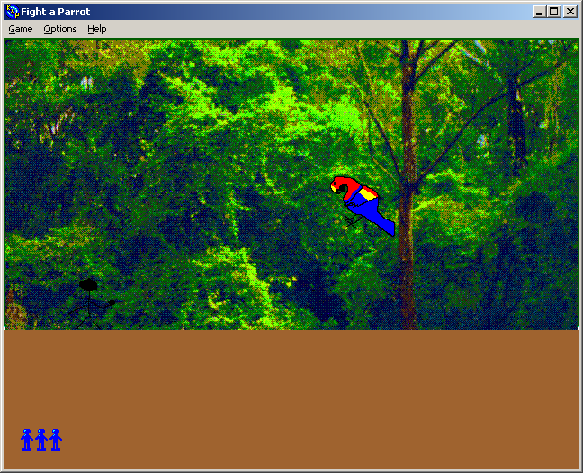 100-in-one Klik & Play Pirate Kart (Windows) screenshot: Fighting a parrot