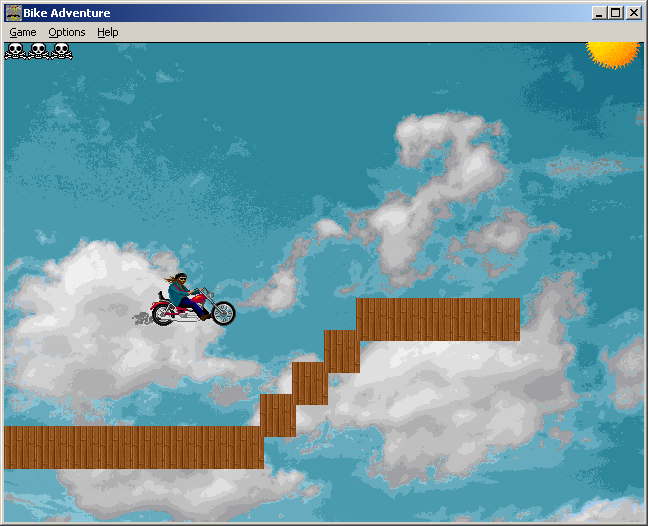 100-in-one Klik & Play Pirate Kart (Windows) screenshot: Bike Adventure! jumping