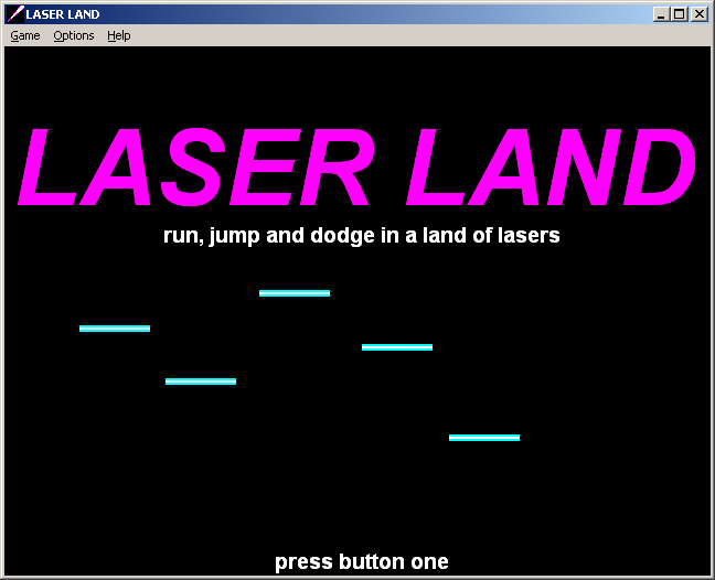 100-in-one Klik & Play Pirate Kart (Windows) screenshot: LASER LAND title screen