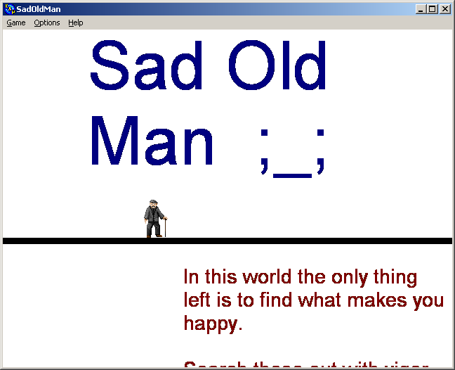 100-in-one Klik & Play Pirate Kart (Windows) screenshot: Sad Old Man title screen