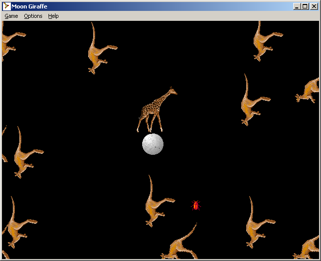 100-in-one Klik & Play Pirate Kart (Windows) screenshot: Moon Giraffe round in progress