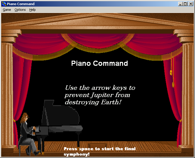 100-in-one Klik & Play Pirate Kart (Windows) screenshot: Piano Command title screen