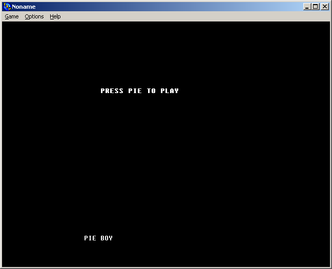 100-in-one Klik & Play Pirate Kart (Windows) screenshot: Pie Boy title screen