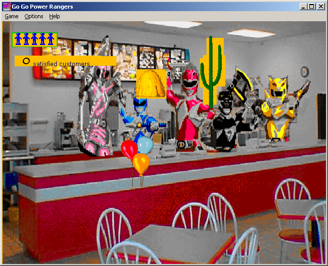 100-in-one Klik & Play Pirate Kart (Windows) screenshot: Go Go Power Rangers setting