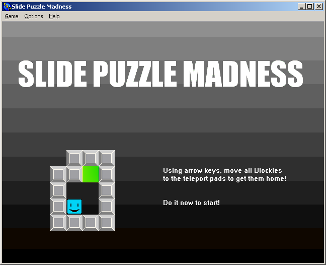 100-in-one Klik & Play Pirate Kart (Windows) screenshot: Slide Puzzle Madness start screen