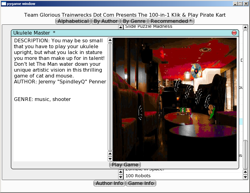 100-in-one Klik & Play Pirate Kart (Windows) screenshot: Information about Ukulele Master