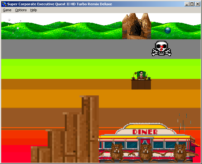 100-in-one Klik & Play Pirate Kart (Windows) screenshot: Jump as you've never jumped that desk before!