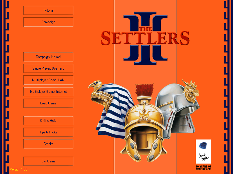 The Settlers III (Windows) screenshot: The main menu