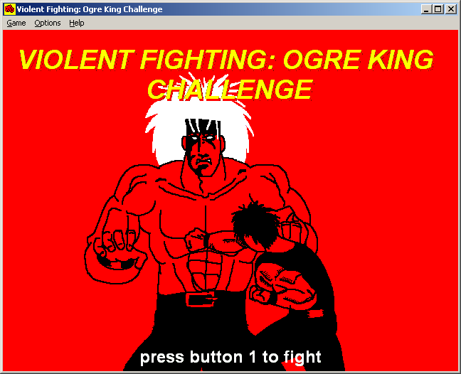 100-in-one Klik & Play Pirate Kart (Windows) screenshot: Violent Fighting: Ogre King Challenge title screen