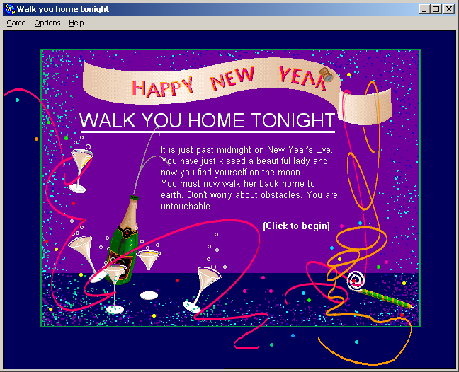 100-in-one Klik & Play Pirate Kart (Windows) screenshot: Walk You Home Tonight title screen