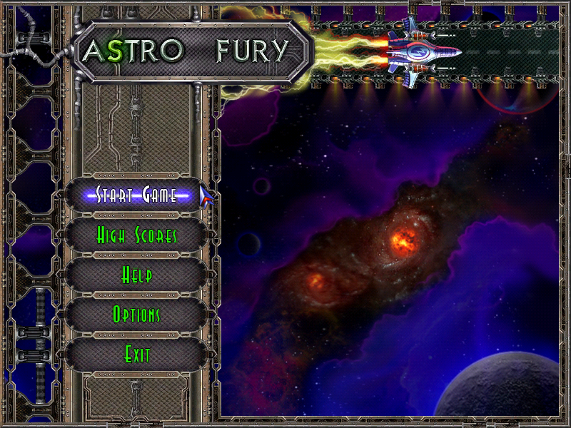 Astro Fury (Windows) screenshot: Title Screen.