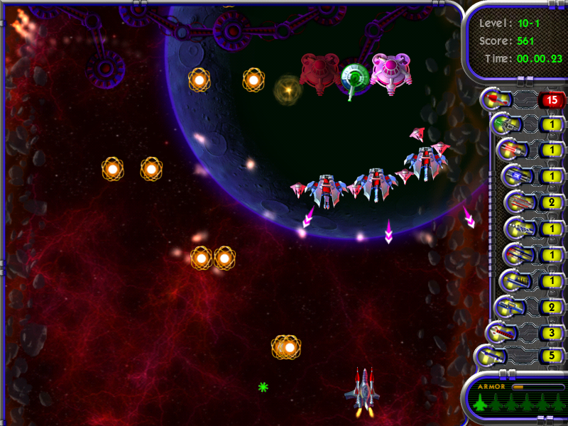 Astro Fury (Windows) screenshot: The home stretch, Stage 10.