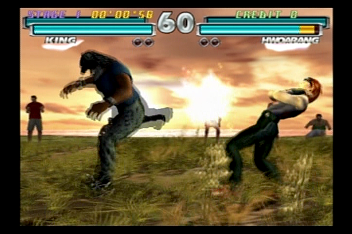 Tekken Tag Tournament (PlayStation 2) screenshot: A boot to the throat