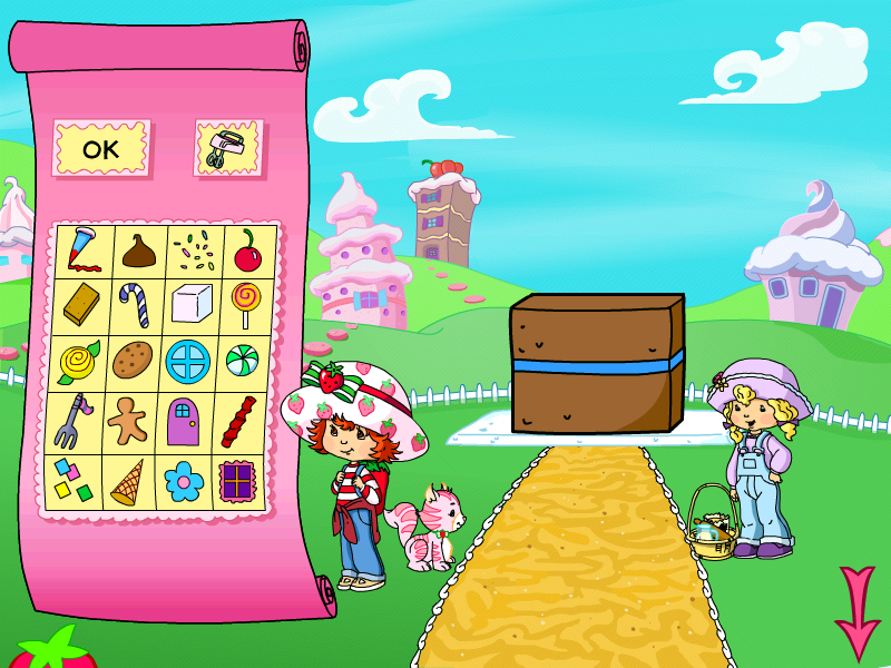 Strawberry Shortcake: Amazing Cookie Party (Windows) screenshot: A base has been chosen for the cake.....
