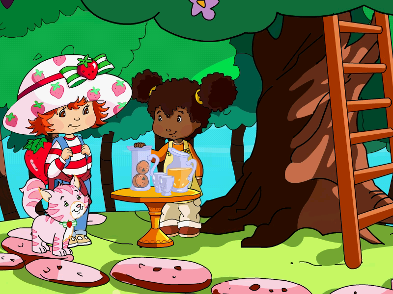 Strawberry Shortcake: Amazing Cookie Party (Windows) screenshot: Orange Blossom request help to collect oranges for juice