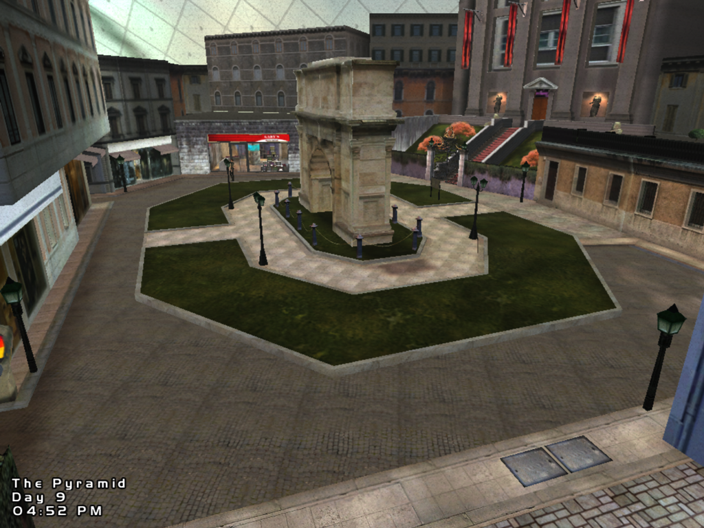 Culpa Innata (Windows) screenshot: Adrianopolis' Pyramid section is the premier shopping location