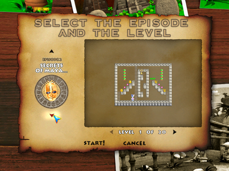 Snowy: Treasure Hunter 2 (Windows) screenshot: Level Selct.