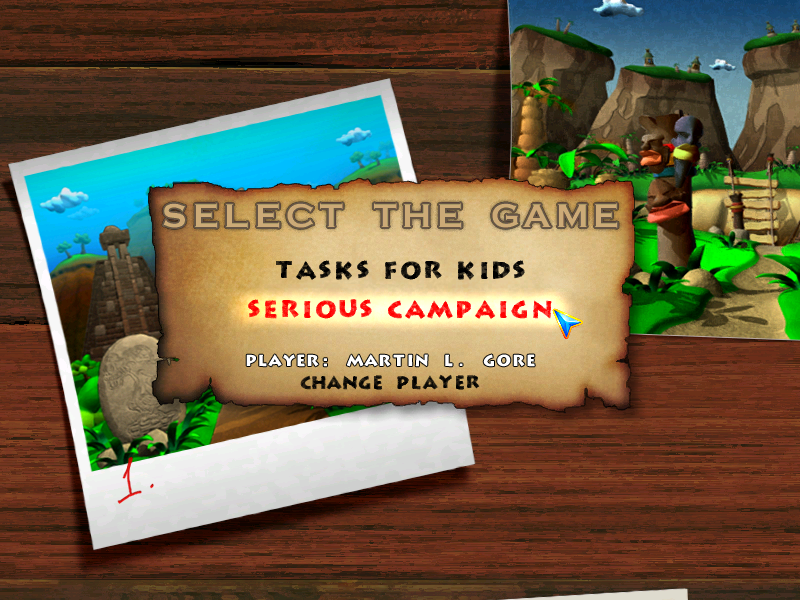 Snowy: Treasure Hunter 2 (Windows) screenshot: Game select.