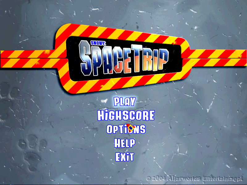Snowy: Space Trip (Windows) screenshot: Title Screen.
