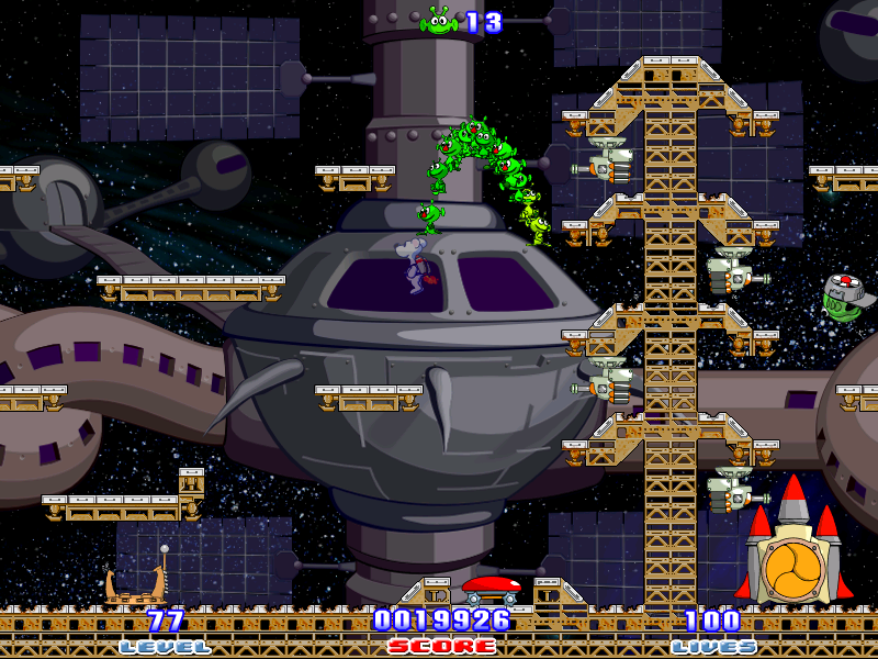 Snowy: Space Trip (Windows) screenshot: We got a great big convoy across the space.