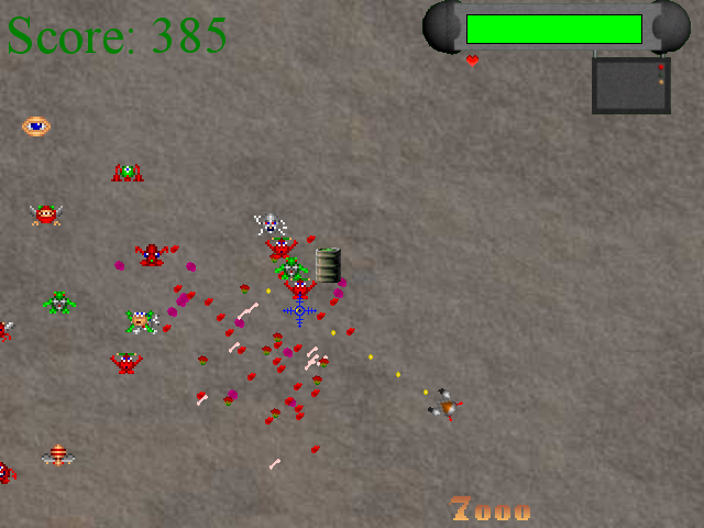Mutant Mahem (Windows) screenshot: Begin of level 1