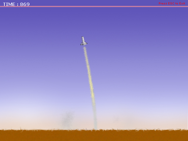 1Key Rocket Launcher (Windows) screenshot: The rocket is starting, looks good...