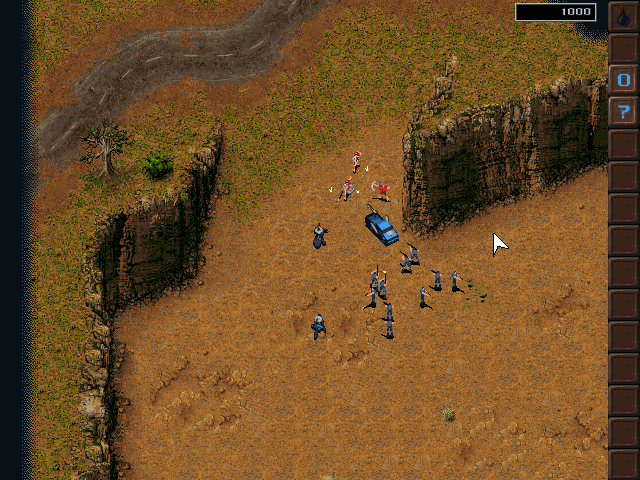 KKND: Krush Kill 'N Destroy (DOS) screenshot: First battle with the enemy.