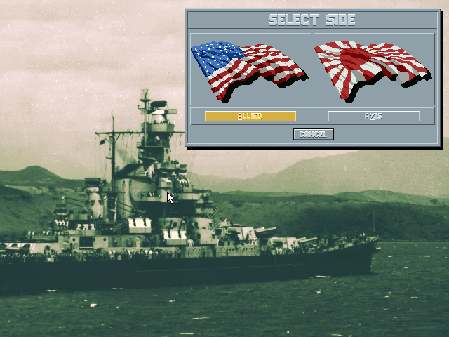 Great Naval Battles Vol. II: Guadalcanal 1942-43 (DOS) screenshot: Side selection