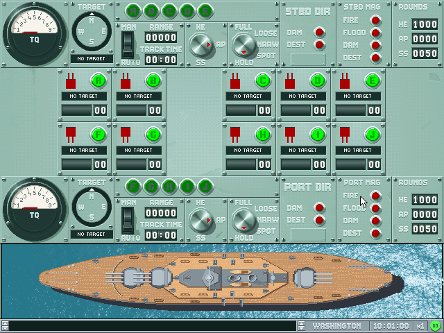 Great Naval Battles Vol. II: Guadalcanal 1942-43 (DOS) screenshot: Secondary gun control station