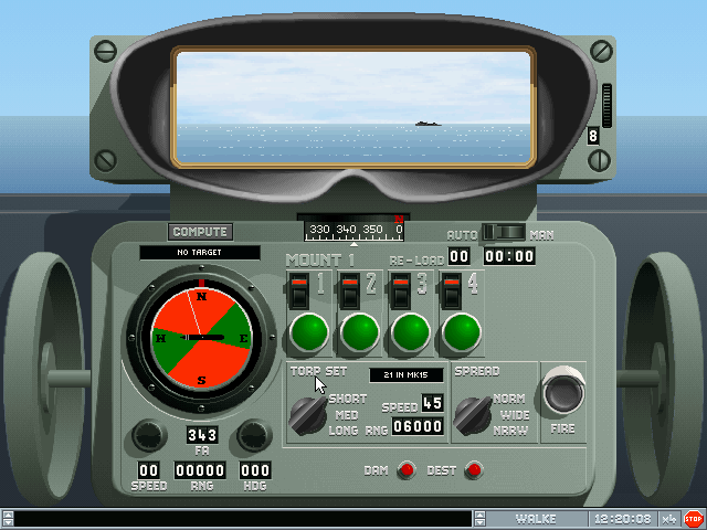 Great Naval Battles Vol. II: Guadalcanal 1942-43 (DOS) screenshot: Torpedo control station