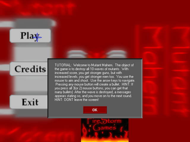 Mutant Mahem (Windows) screenshot: Text tutorial