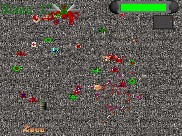 Mutant Mahem (Windows) screenshot: Level 2 - boss battle