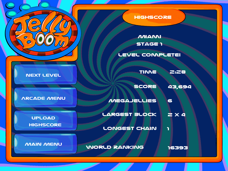 Jellyboom (Windows) screenshot: Level complete