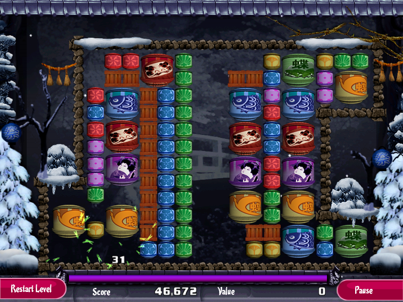 Magic Lanterns (Windows) screenshot: Remove the large blocks on this game mode.
